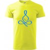 Yoga - lotus modrý (Moňas) - Klasické pánske tričko vyššej gramáže - 3XL ( Neonová žltá )