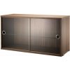 String Skrinka Display Cabinet with Sliding Doors, walnut