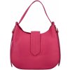 Dámska kožená kabelka cez rameno fuchsiová - Delami Denni ružová