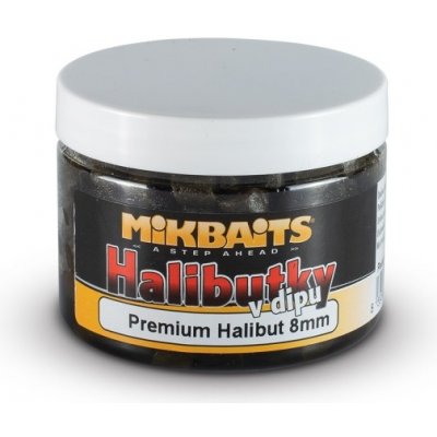 MIKBAITS - Halibutky v dipe 150 ml Premium Halibut 8 mm