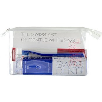 Swissdent Emergency Kit Blue (Pure whitening bělicí zubná pasta 50 ml + ústní spray Pure 9 ml + zubná kartáček profi whitening soft )