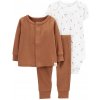 CARTER'S Set 3dielny body kr. rukáv, kardigán, tepláky Brown Arrows neutrál NB/ vel. L 56
