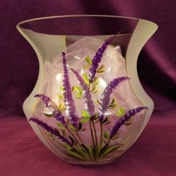 Ručne Maľovaná váza levanduľa, ručne maľované sklo, maľovaná váza, maľované  sklo, váza na kvety, bytová dekorácia, dekoračný predmet, darček pre ženu,  darček pre manželku, 18 cm x 18,5 cm od 20,6 € - Heureka.sk