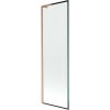 Mexen Next L, 1-krídlová vaňová zástena 60 x 150 cm, 6mm číre sklo-čierny vzor, medený profil, 895-060-000-03-70-65