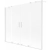MEXEN/S - Velar Duo dvojkrídlová posuvná vaňová zástena 170 x 150 cm, dekor, biela 896-170-000-32-20