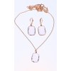 Set náhrdelník a náušnice svetlo ružový hranatý Ružovo zlatá retiazka