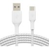 Belkin CAB002bt1MWH oplétaný USB-C - USB-A, 1m, bílý