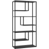 tectake 405379 regál venda so 6 priehradkami, industrialny vzhľad, 85x35x188cm - čierna