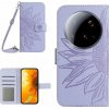 VSETKONAMOBIL 104578 ART SUNFLOWER Peňaženkový obal so šnúrkou pre Xiaomi 15 Ultra fialový