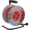 EMOS SK s.r.o. Predlžovací kábel na bubne 25 m / 4 zásuvky / červený / PVC / 230 V / 1 mm2 - P194252