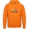 AWDis Hoodie Mikina - Nápis - Straight against hate - Orange Crush - S - Pánske