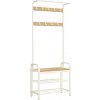 Majster Regál Vešiak na kabáty s lavicou a botníkom, biela farba, 183x72x33,7cm, White-Wood