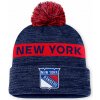 Fanatics Pánska Zimná Čiapka New York Rangers Authentic Pre Rink Beanie Cuff With POM