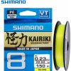SHIMANO Line Kairiki 8 Yellow, 150 m priemer 0,130 mm, nosnosť 8,20 kg