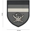 Gumová nášivka 101 Inc vlajka German Commando Skull - sivá