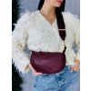 Dámska crossbody kabelka s nastaviteľným popruhom - bordová - UNI