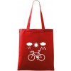 Cyklista za každého počasia - Taška bavlnená - 42 x 38 cm ( Červená )