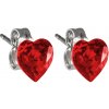 Náušnice se Swarovski Elements srdíčko, světle červené, pecky, 713854-lt-siam