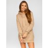 Béžová dámska dlhá mikina s kapucňou Bolf YS10003-A
