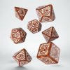 Kocka Set (7) QW Steampunk Clockwork Caramel & White Dice Set