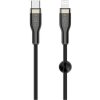 Krátky nabíjací a dátový opletený kábel FIXED s konektormi USB-C/Lightning a podporou PD, 0.5m, MFI, FIXDB-CL05-BK