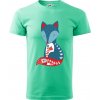 Folklór - líška samostatná - Klasické pánske tričko vyššej gramáže - 3XL ( Mätová )