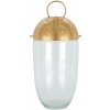 House Doctor Sklenený lampáš Acho Clear/Gold 28 cm