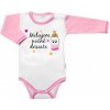 Body dlhý rukáv s vtipným textom Baby Nellys Miluju noční svačinky holka