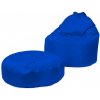 Lehárko sedací vak - Vajce a taburet Puk - modrá