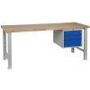 Dílenský stôl Weld se 3 zásuvkami, 84 x 200 x 68,5 cm, šedý