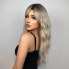 Dlhá platinová blond vlnitá parochňa Denisa s jemným prechodom