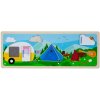 Bigjigs Toys Senzorické puzzle kempovanie v prírode