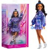 Barbie Deluxe modelka Modré šaty JFP42