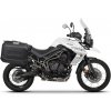 Kompletná sada bočných čiernych hliníkových kufrov SHAD TERRA BLACK 36L/47L, vrátane montážnej sady SHAD TRIUMPH Tiger 800