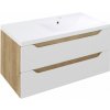 SAPHO - WAVE umývadlová skrinka 89,7x45x47,8cm, pravá, biela/dub Alabama WA093-3022