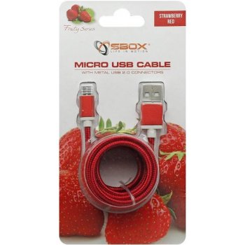 Sbox USB-10315R Prepojovací USB 2.0/MicroUSB, 1,5m, červený