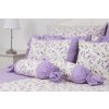 Zdeňka Podpěrová Posteľné obliečky Provence s fialovým prúžkom Krep 1x70x90,1x140x200 cm - možnosť úpravy rozmeru