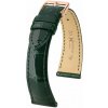 Kožený remienok Hirsch London L 04307041-7, zelený, aligátorová koža, dĺžka L, Quick Release 18 mm