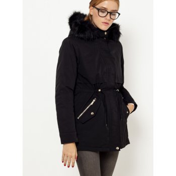 Camaieu zimná bunda s umelým kožúškom s kapucňou čierná od 37,95 € -  Heureka.sk