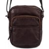 SEGALI Pánska kožená taška cez rameno 229413 hnedá