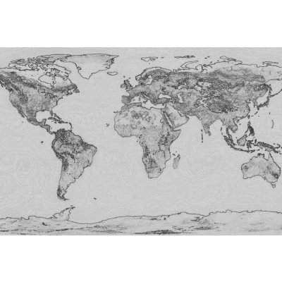 Dimex XL-317 Vliesová fototapeta mapa sveta,maľba,čierna rozmery 330 x 220 cm