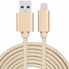 AppleKing opletený dátový a nabíjací kábel USB-A 2.0 / Lightning pre iPhone / iPad / iPod / AirPods - 3 m - zlatý - možnosť vrátiť tovar ZADARMO do 30tich dní