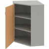 Hobis Policová skriňa Strong L, 80x115,2x40 cm, buk/sivá - 2 - policová rohová
