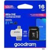 GOODRAM microSDHC karta 16GB M1A4 All-in-one (R:100/W:10 MB/s), UHS-I Class 10, U1 + Adapter + OTG card reader/čtečka