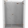 Mexen Lunar-F L skladacie sprchové dvere pravé 110 cm, transparentné, brúsená meď - 836SL-110-050-65-00-P