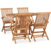 VidaXL 5-dielna súprava skladacieho záhradného nábytku, masívne teakové drevo