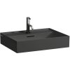 LAUFEN Kartell závesné umývadlo s otvorom, s prepadom, 600 x 460 mm, matná čierna, H8103337161041