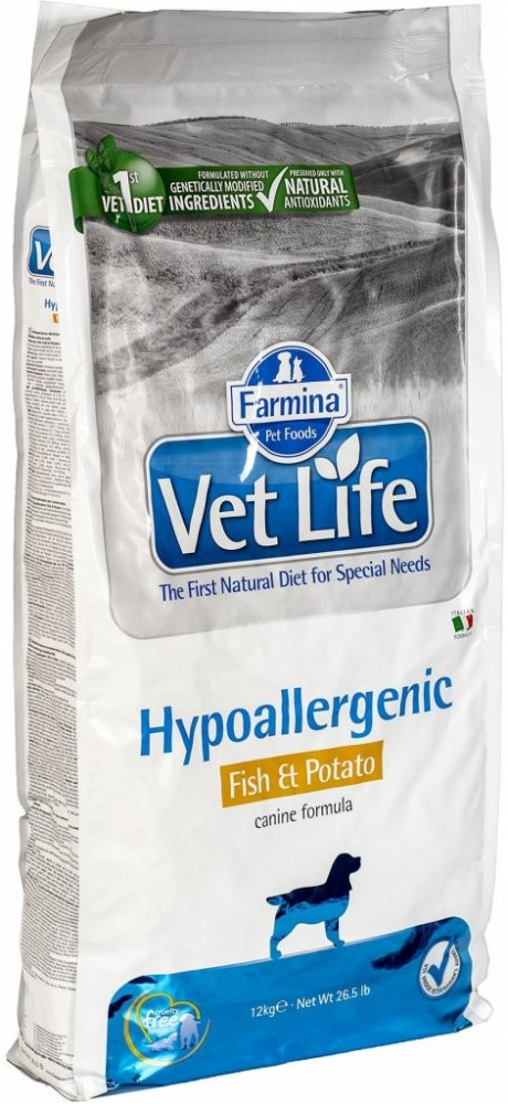 Vet Life Natural Canine Dry Hypo Fish & Potato 12 kg