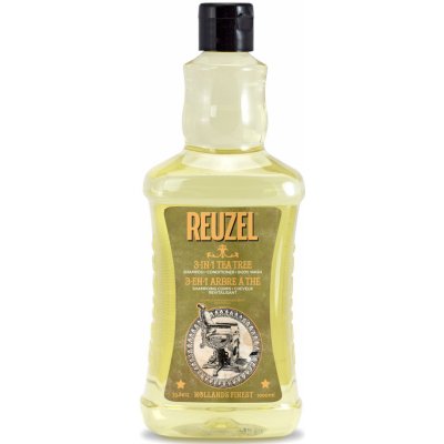 Reuzel 3-IN-1 Tea Tree šampon, kondicionér a sprchový gel 1000 ml
