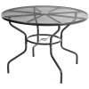 VerDesign, ZAZU okrúhly záhradný kovový stôl, čierny kov